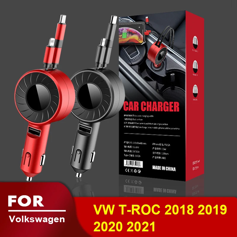 

USB Type C Car Charger for iPhone Android HUAWEI HONOR Xiaomi POCO Redmi Samsung Galaxy Realme UMIDIGI for Volkswagen VW T-ROC