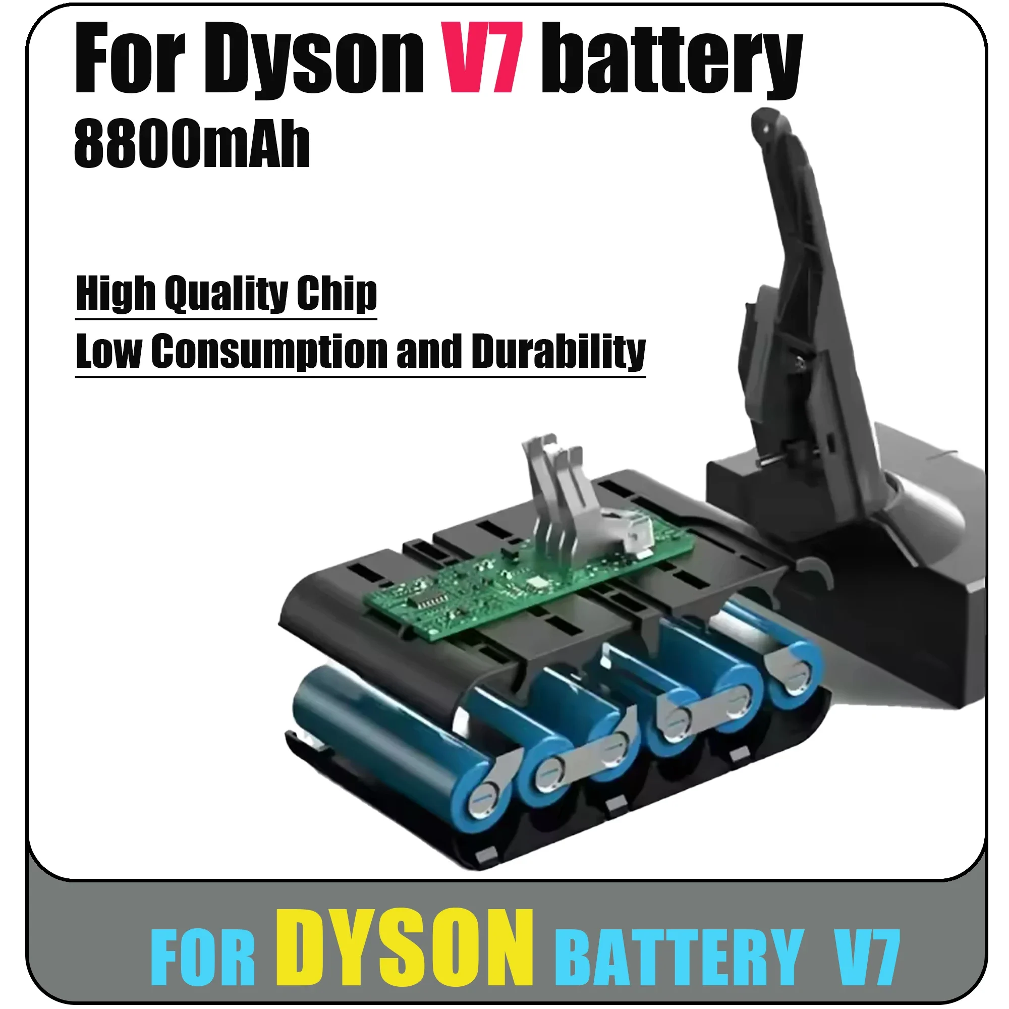 Фото Новый аккумулятор для Dyson V7, 21,6 В, 6800 мАч/88000 мАч, литиевый аккумулятор FLUFFY V7 Animal V7 Pro 225403 229687, инструменты №4