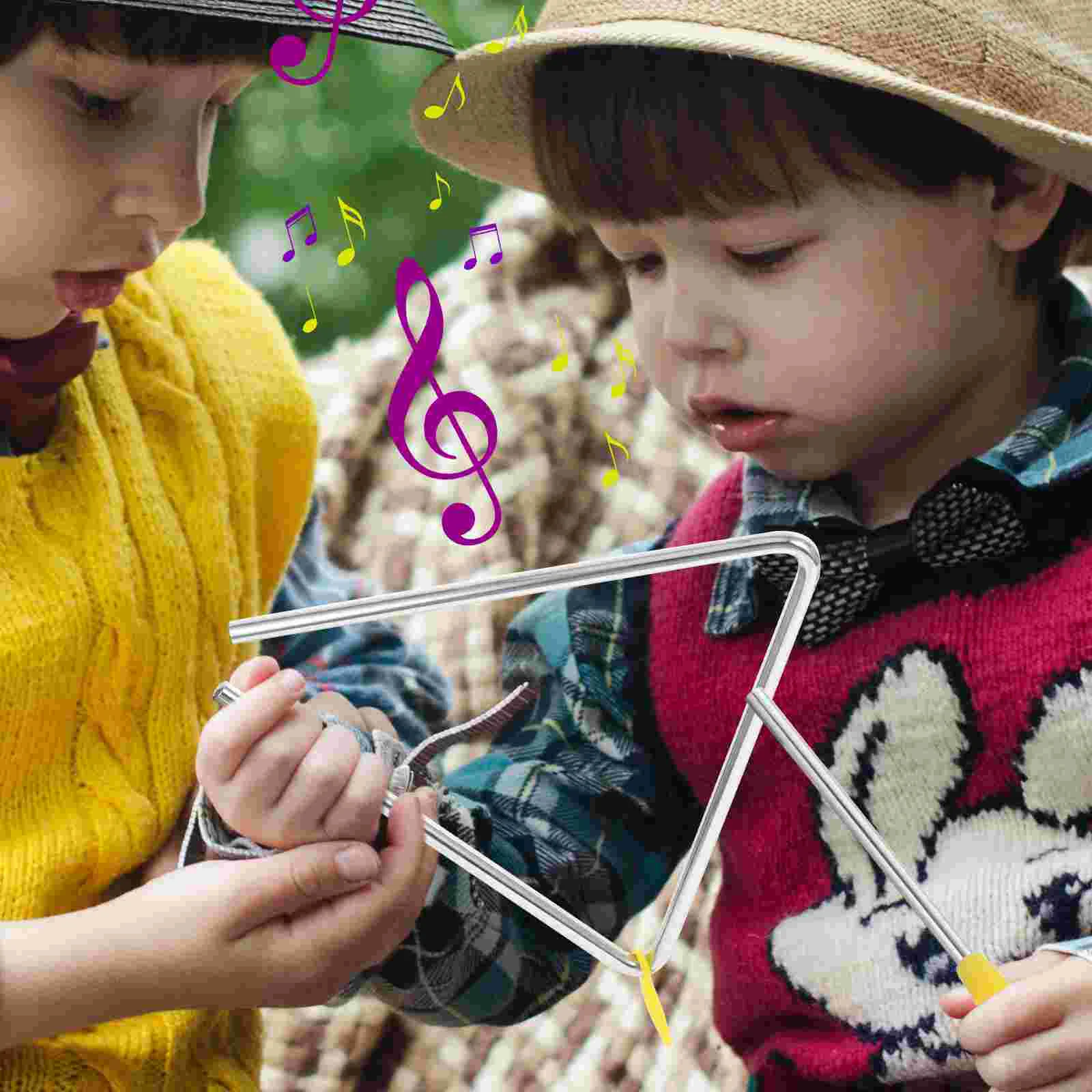 

3 Sets Music Triangle Instrument Percussion Musical Metal Instruments Hand Child