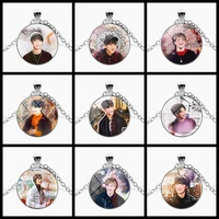 kpop stray kids concert album character time gem necklace pendant sweater chain fashion hip hop jewelry gift fan collection