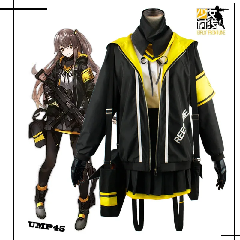 

Game Girls Frontline UMP45 Cosplay Costumes Women Girl Outfit Black Dress Halloween Carnival Costume Support Customization