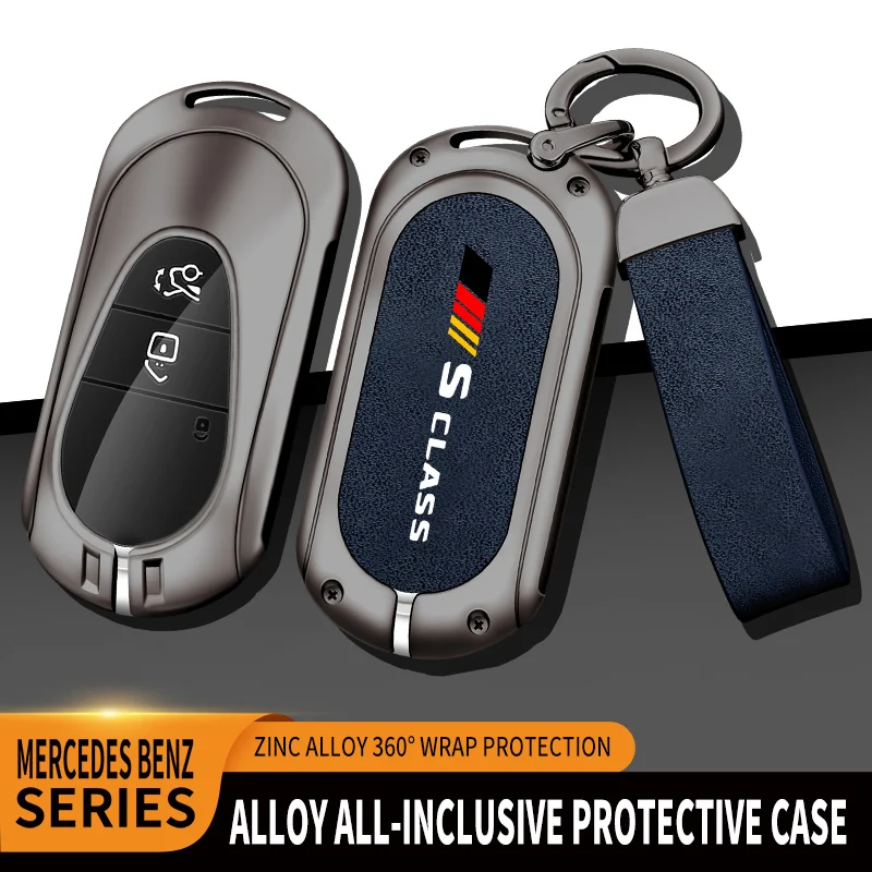 

Car TPU Zinc Alloy Key Case Bag For Mercedes Benz S Class Logo Car Key Chain Car Metal Key Shell Interior Decoration Accessories