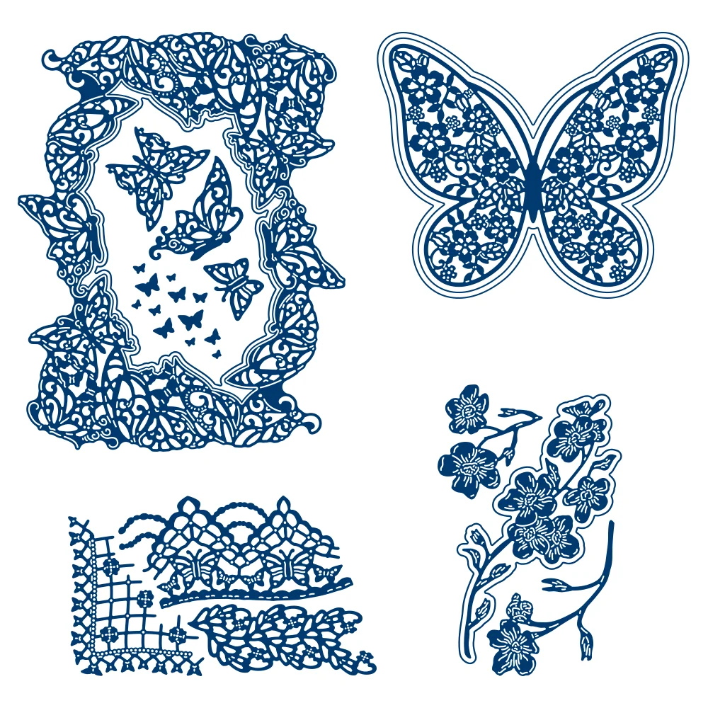 

Металлическая высечка в виде бабочки и цветов для рукоделия, скрапбукинга, рукоделия, высечки, изготовление фотоальбомов, шаблон, карта руч...