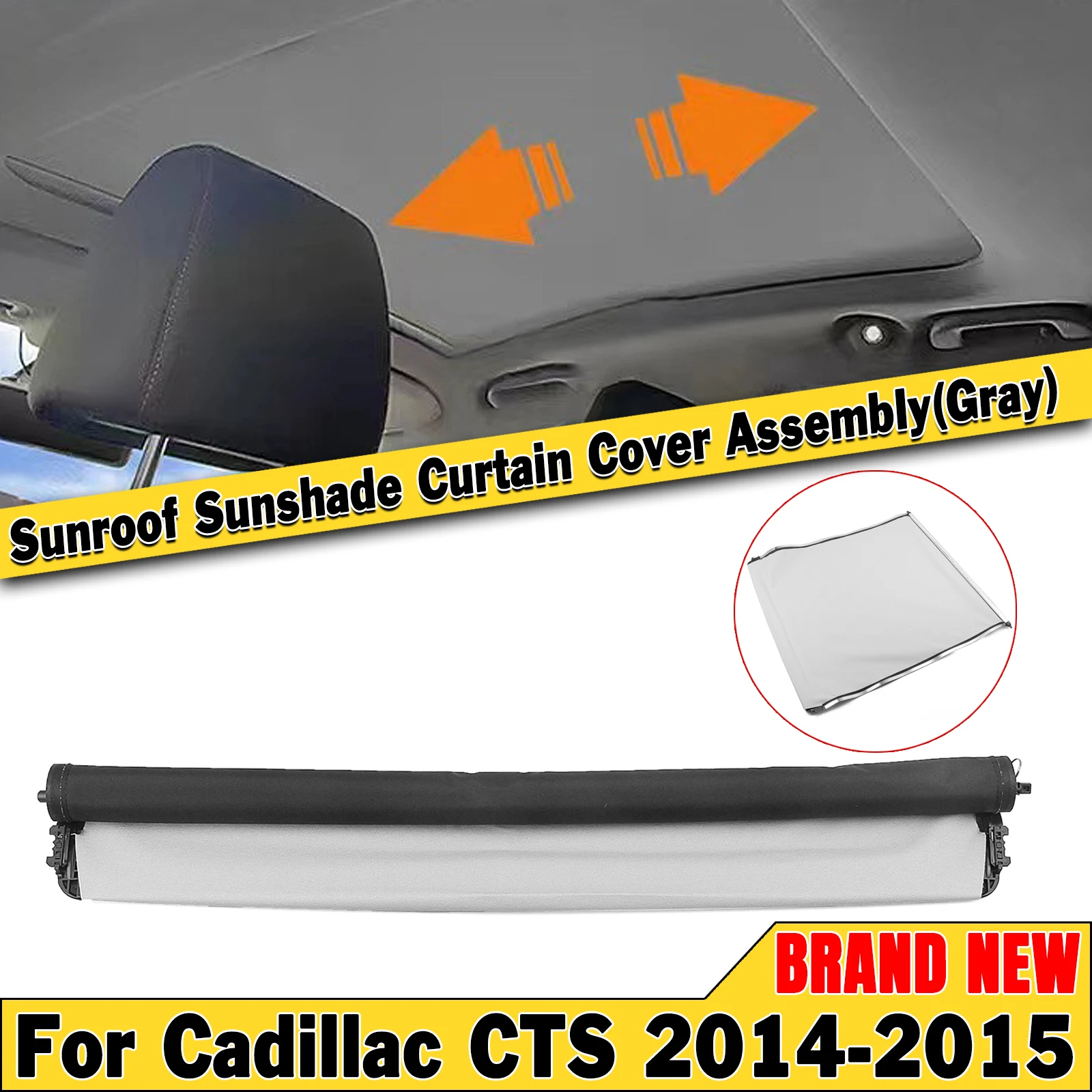 

Car Sunroof Shade Curtain Cover Assembly For Cadillac CTS 2014-2015 4 Door Gray Roller Blind Dome Window Sun Roof Assy Sunshade