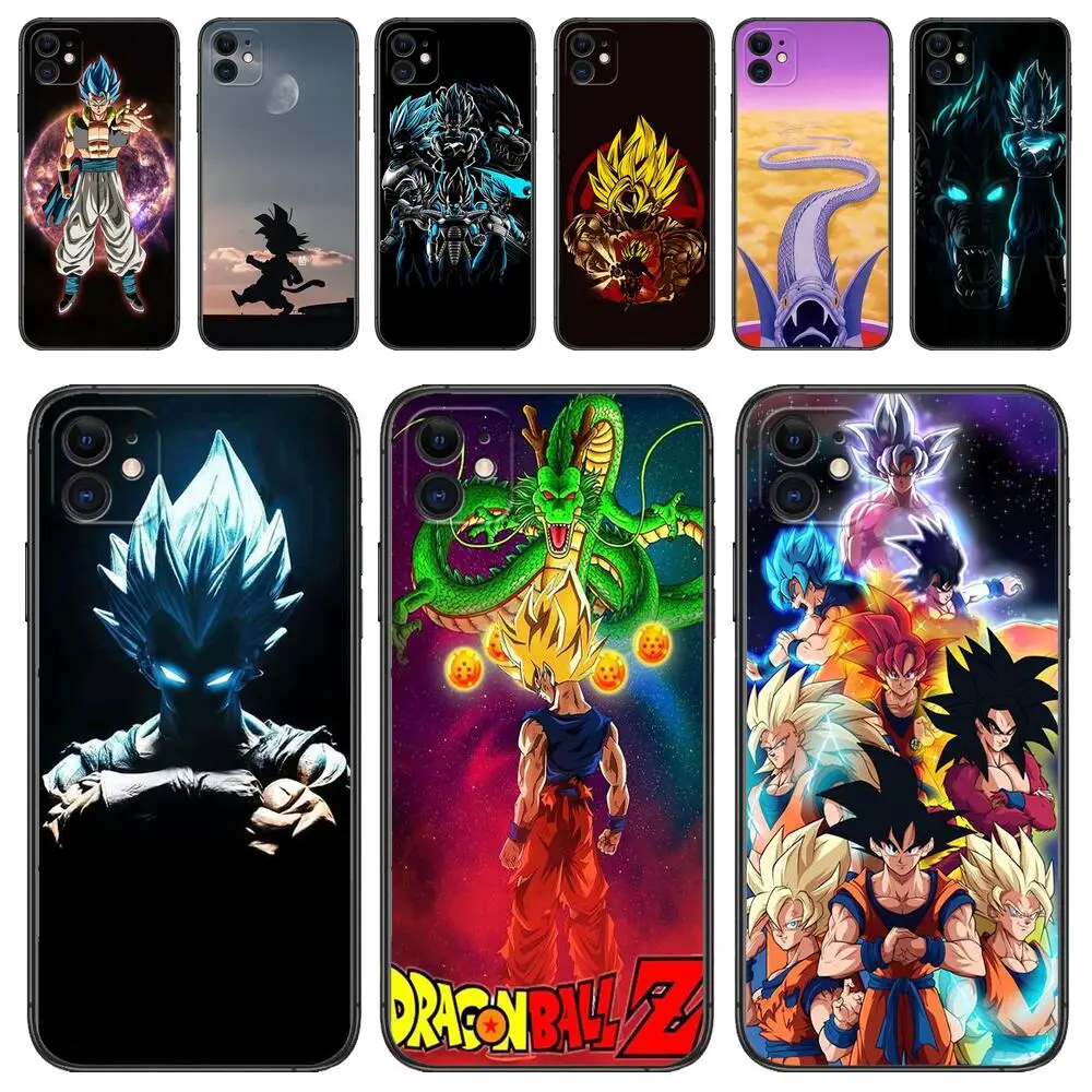 

Dragon Ball mobile phone case For IPhone 13 12 11 Pro Max Mini SE XR X XS Max 8Plus 7plus 6 6S TPU Shell Black phone Case