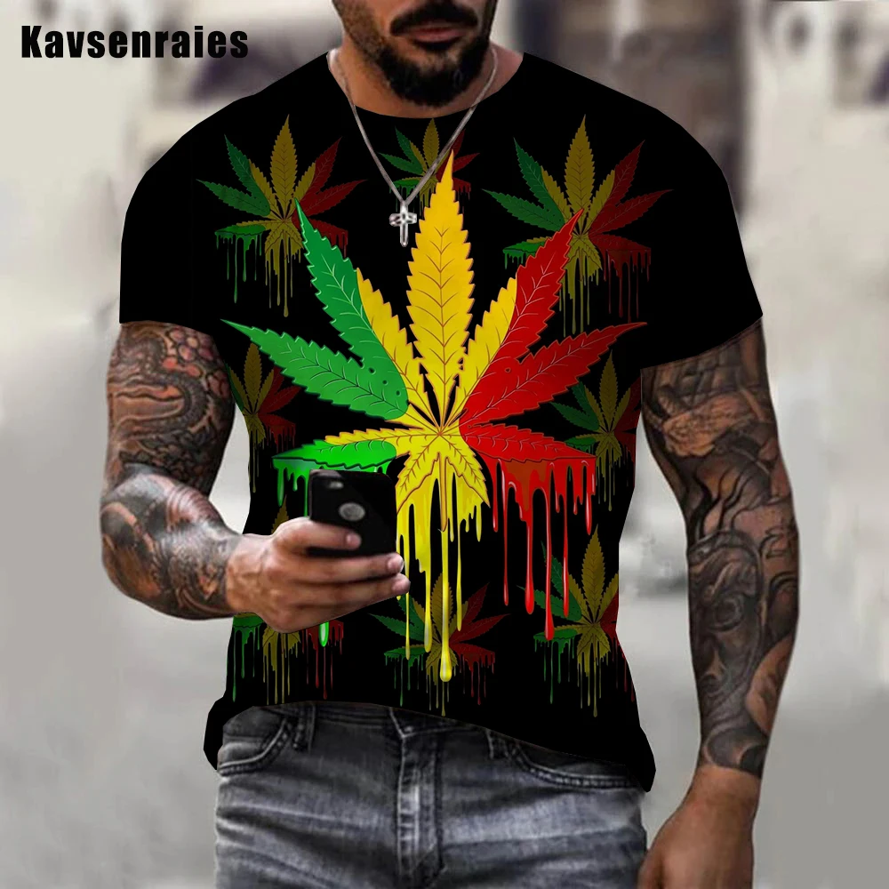 

Футболка Мужская/женская с принтом зеленых листьев травы