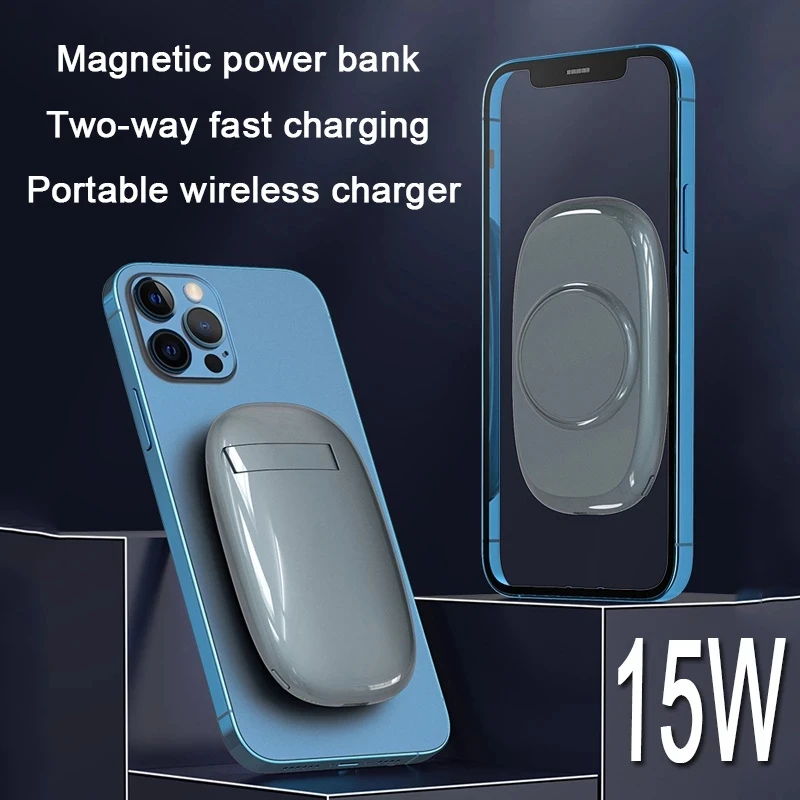 

NEW Portable Magnetic Wireless Power Bank Fast Charger 15W 10000mAh For iphone 12 13 Pro Max Mini Mobile Phone External Battery