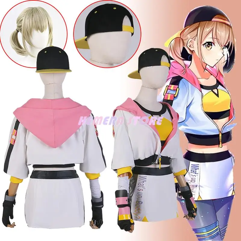 

Костюм для косплея Project Sekai Azusawa Kohane, парик, шапка, игра азусава Kohane, Карнавальная форма на Хэллоуин, юбка для женщин