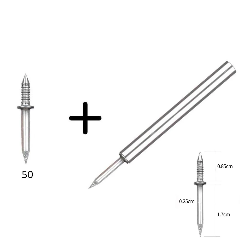 100 шт. серебряные двухсторонние гвозди из углеродистой стали, Невидимые защитные винты, плинтус, нитка, бесшовный гвоздь, цельная деревянная плинтуса