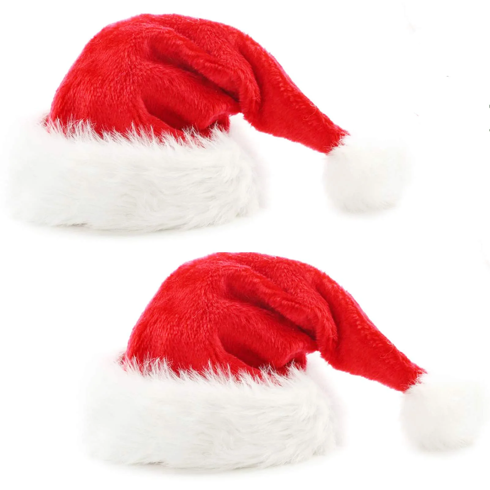 Christmas Hat 2023 Decorations New Year Party Hats Adult Children Big Wool Ball Plush Caps Offers Outlet Free Shipping |