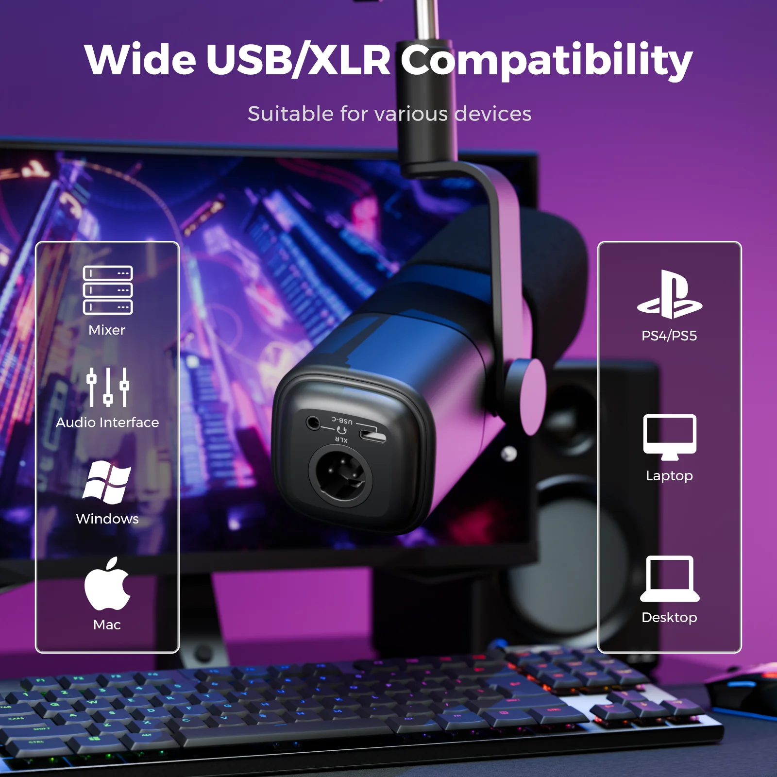 NearStream USB XLR динамический микрофон с штангой, профессиональный микрофон для ПК, игровой студийный набор, потоковый микрофон для записи подкастов (art.: 3920d2d7411bc) - 3920d2d7411bc