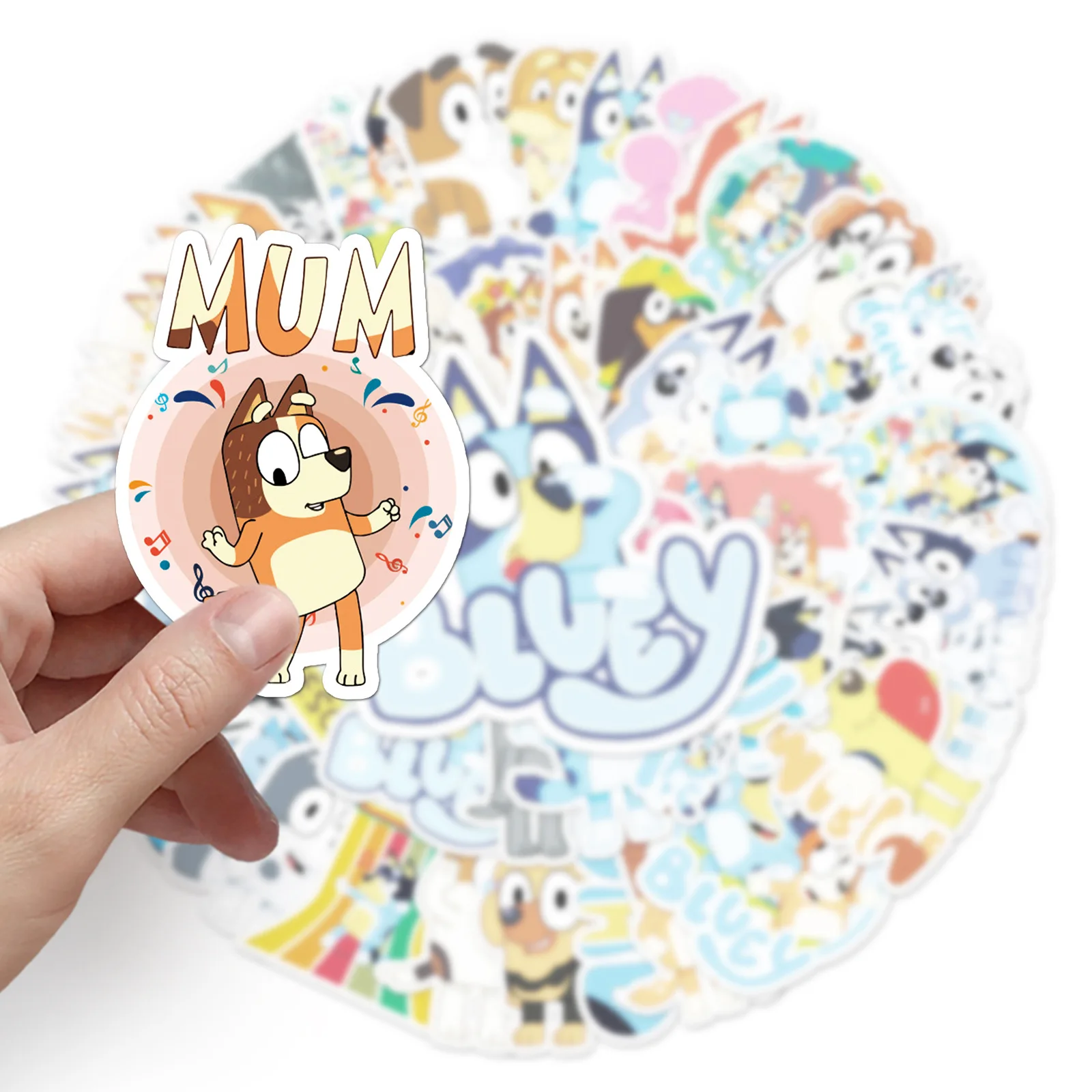 50 Bluey Cartoon Anime Stickers DIY Toys Kawaii Gifts Laptop Labels Decorative Scrapbooking Aesthetic Pegatinas |