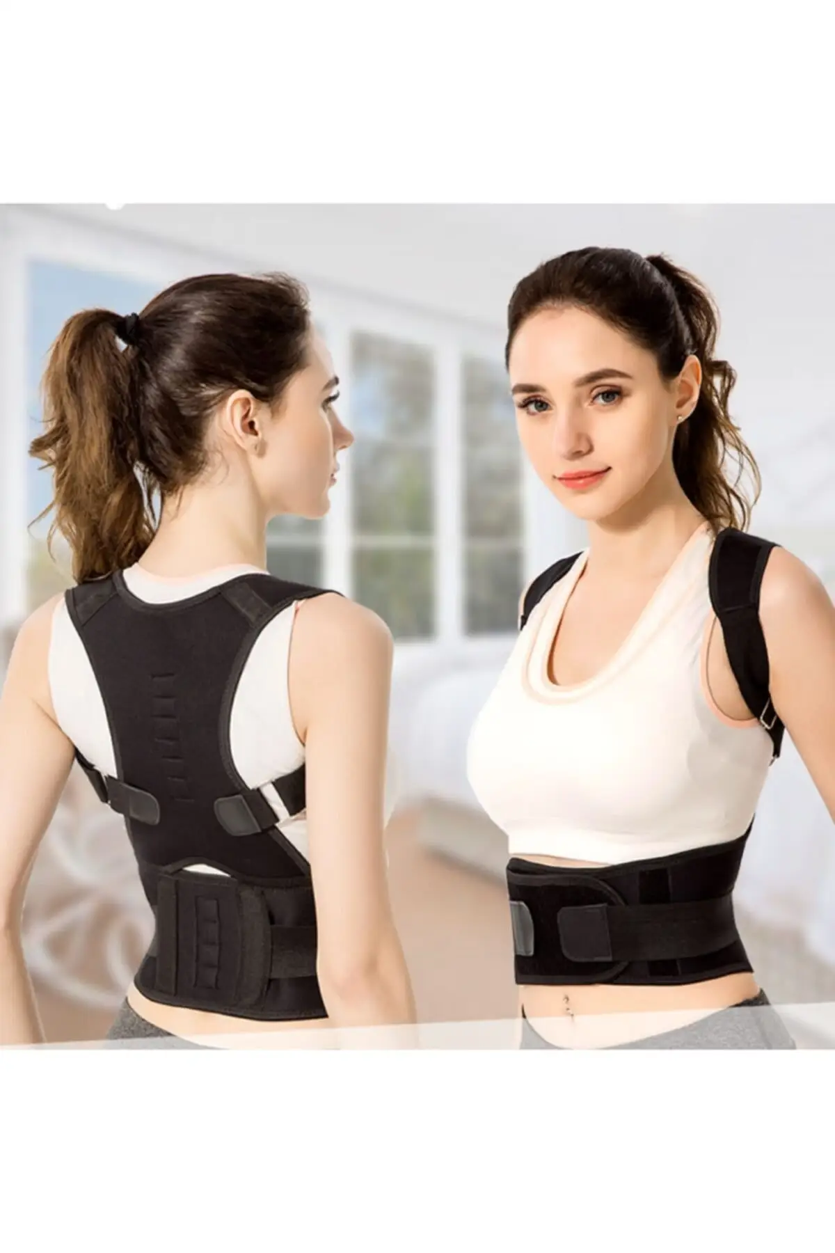 

Unisex Black Medical Corset Orthopedic Roundback Anti Back Upright Posture Belt