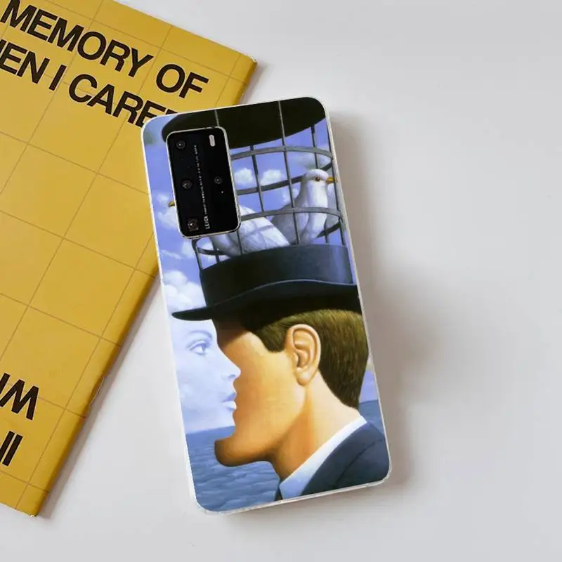 Rene Magritte Phone Case for Samsung S21 A10 for Redmi Note 7 9 for Huawei P30Pro Honor 8X 10i cover
