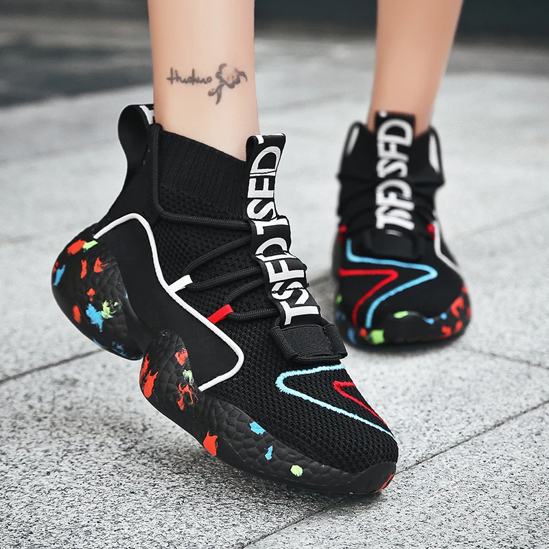 Size 35-48 Fashion Casual Sock Shoes for Men Women High Top Designer Stylish Sneakers Original Male Female Running Sports Shoes