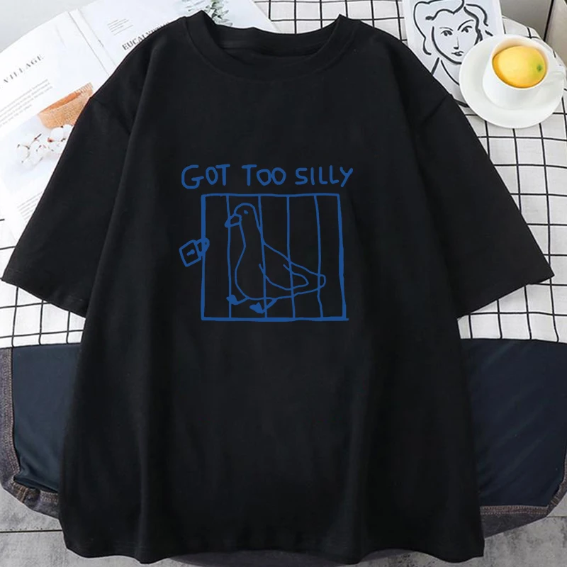 Новая модная футболка унисекс с круглым вырезом и принтом «Too Silly Letter», с коротким рукавом, для мужчин и женщин, с рисунком «Silly Goose» (art.: 3920dbd50337c) - 3920dbd50337c