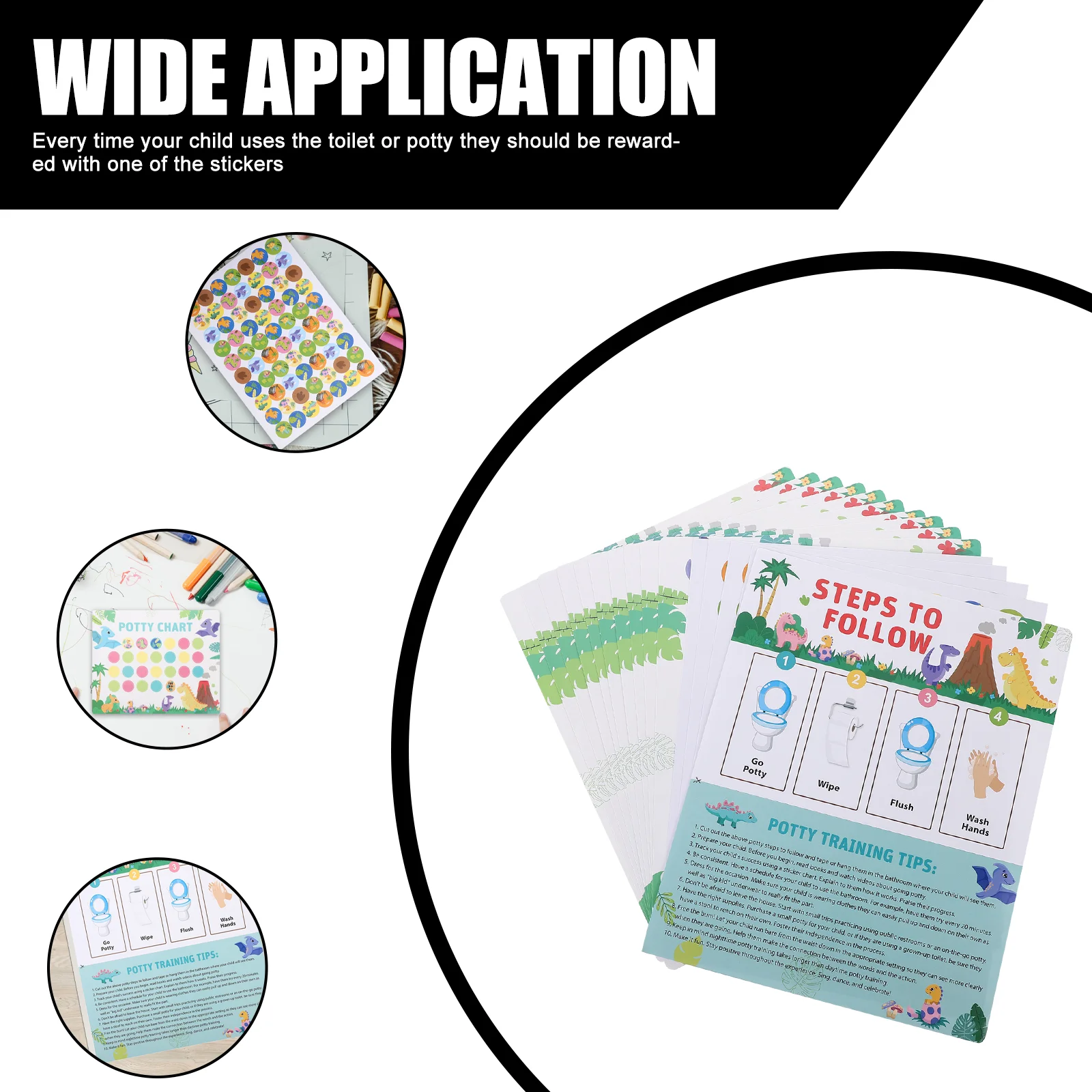 Наклейки для приучения к горшку наклейки детей таблица животных с динозаврами и