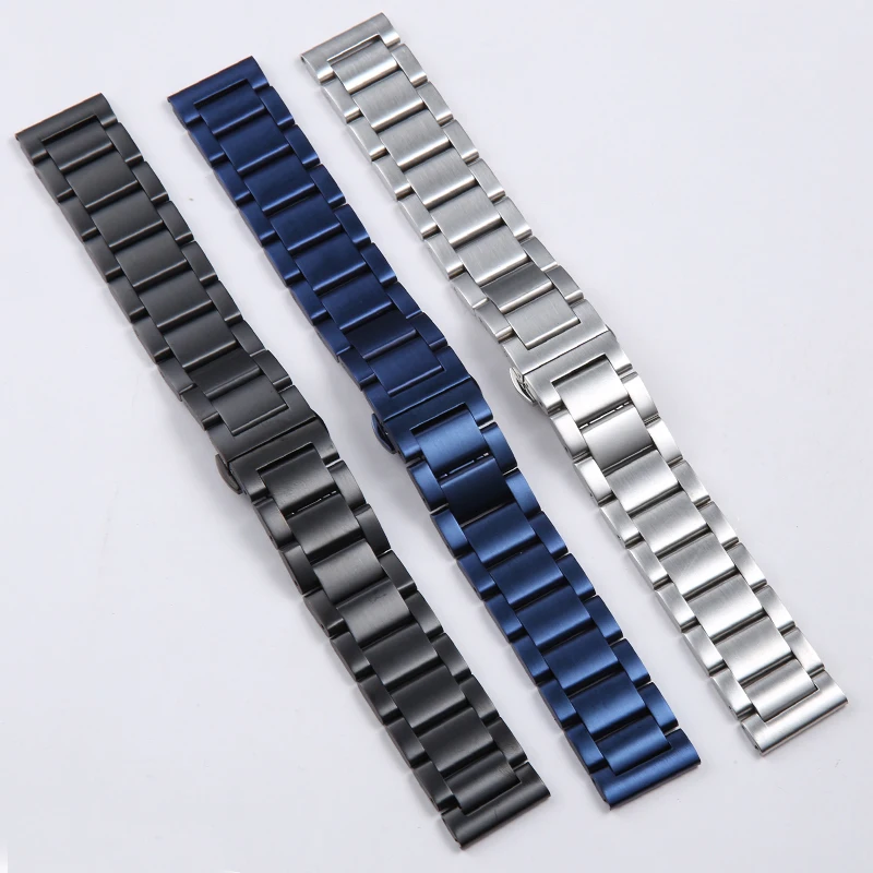 

Универсальный матовый черный, синий, серебристый браслет для часов Longies Tag Heuer Seiko Citizen с застежкой, 18 19 20 21 22 23 24 мм