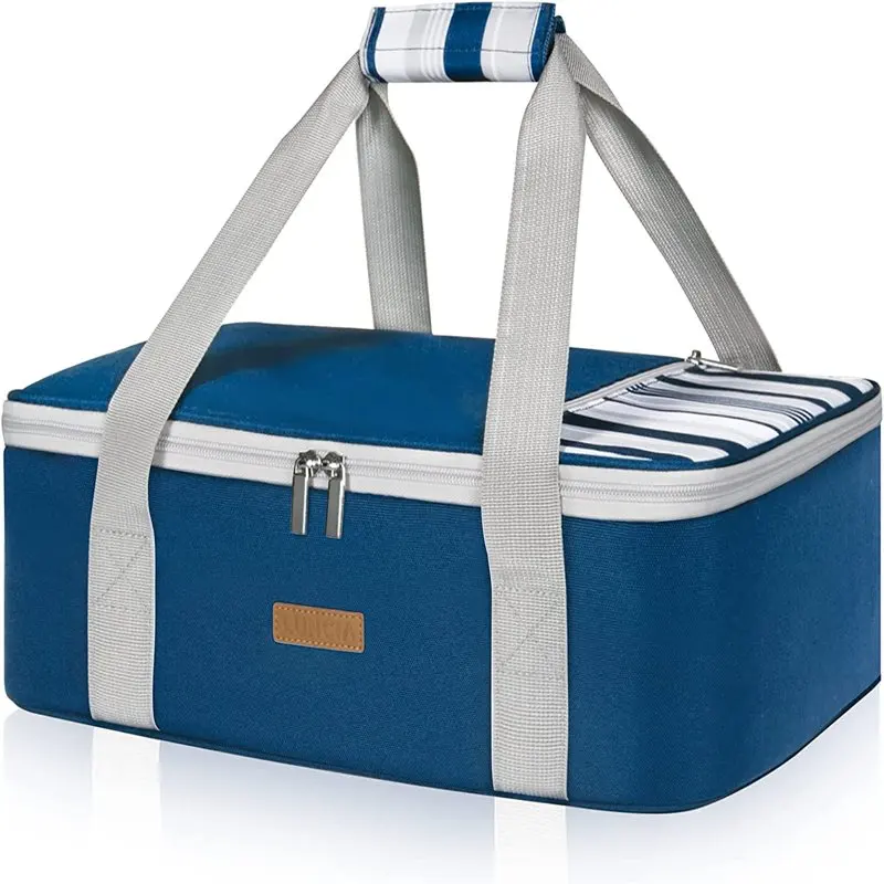 

Bag Double Decker Insulated Casserole Carrier for Hot or Cold Food, Lasagna Holder Tote