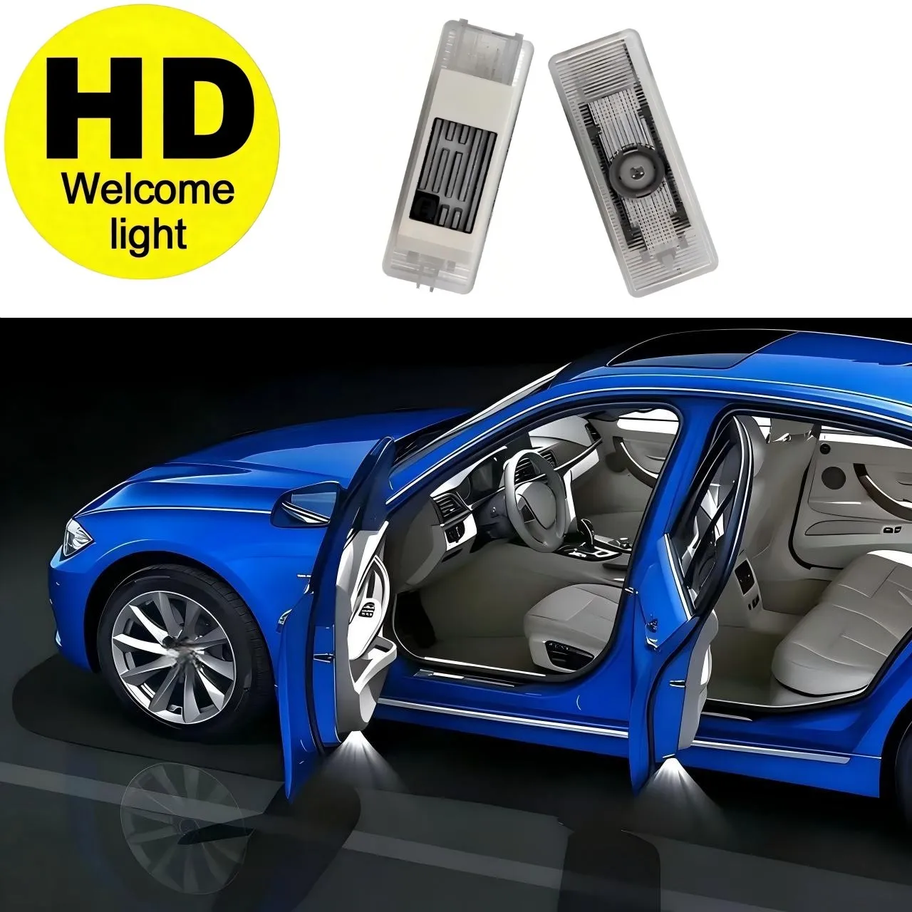 Фото Светодиодная подсветка дверей HD для автомобилей BMW M серий 1, 3, 5, 7, X1, X2, X3, X4, X5, X6, Z, E81, E84, E83, E87, E60, E61, E70, E71, E90, G05, G30, F10, F20, F30, F15, G01, G03 №1