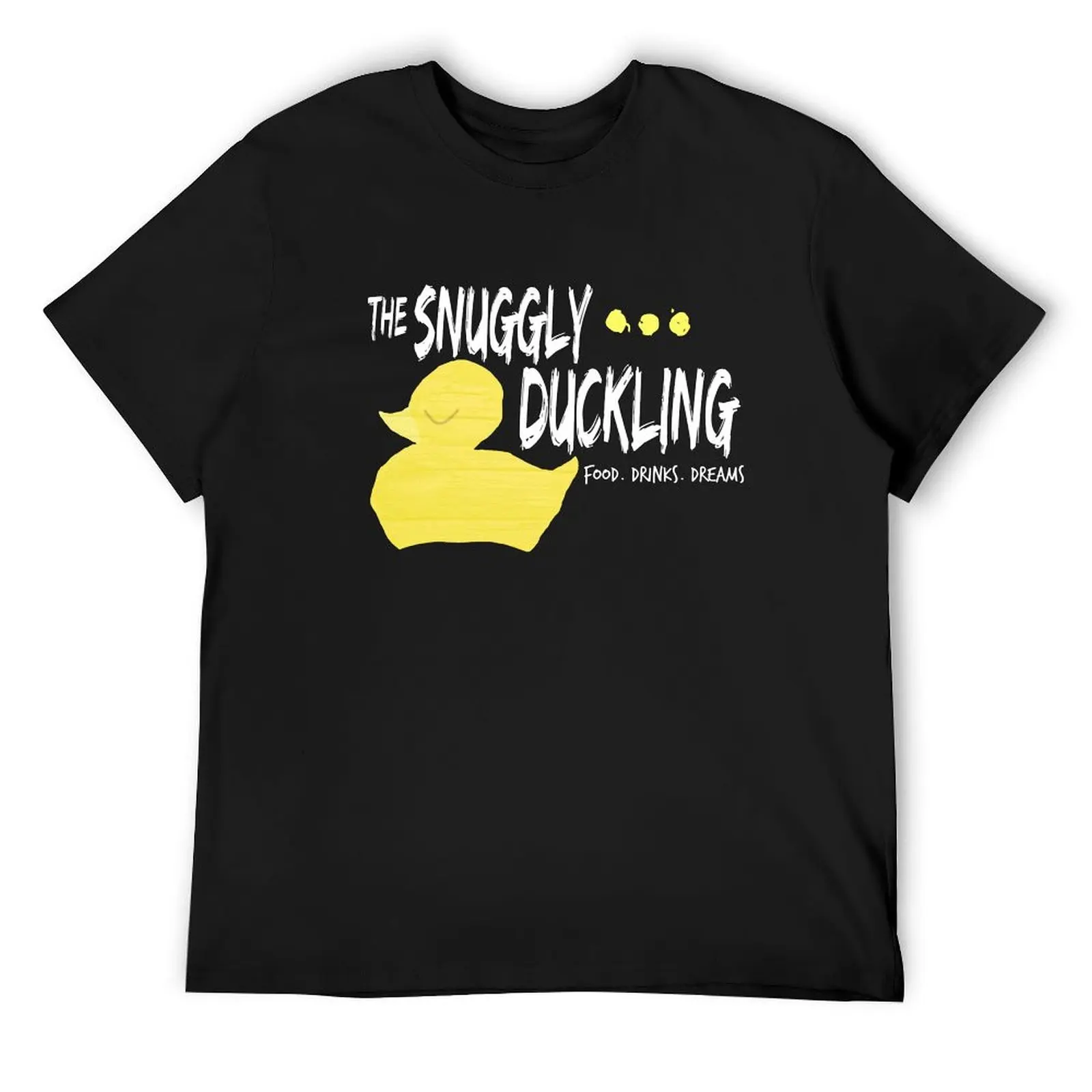 Фото The Snuggly Duckling - БЕЛАЯ футболка, футболки с рисунком, мешковатые рубашки, одежда в стиле аниме для мужчин №1
