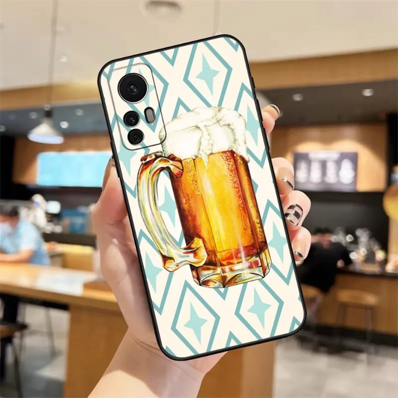 Чехол для телефона с пивом Redmi Note 11S 11 10 10S 9S 8T 7 8 8A 9 9A 9C 9T 10X Черный силиконовый чехол