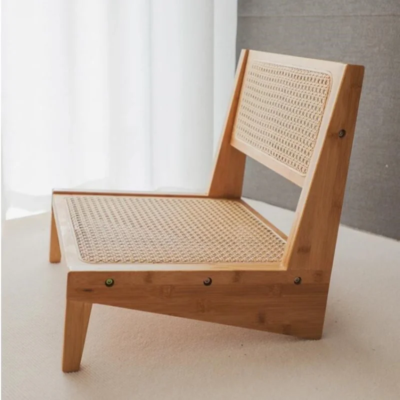 Напольное кресло из бамбука и ротанга Современное напольное среднего века без