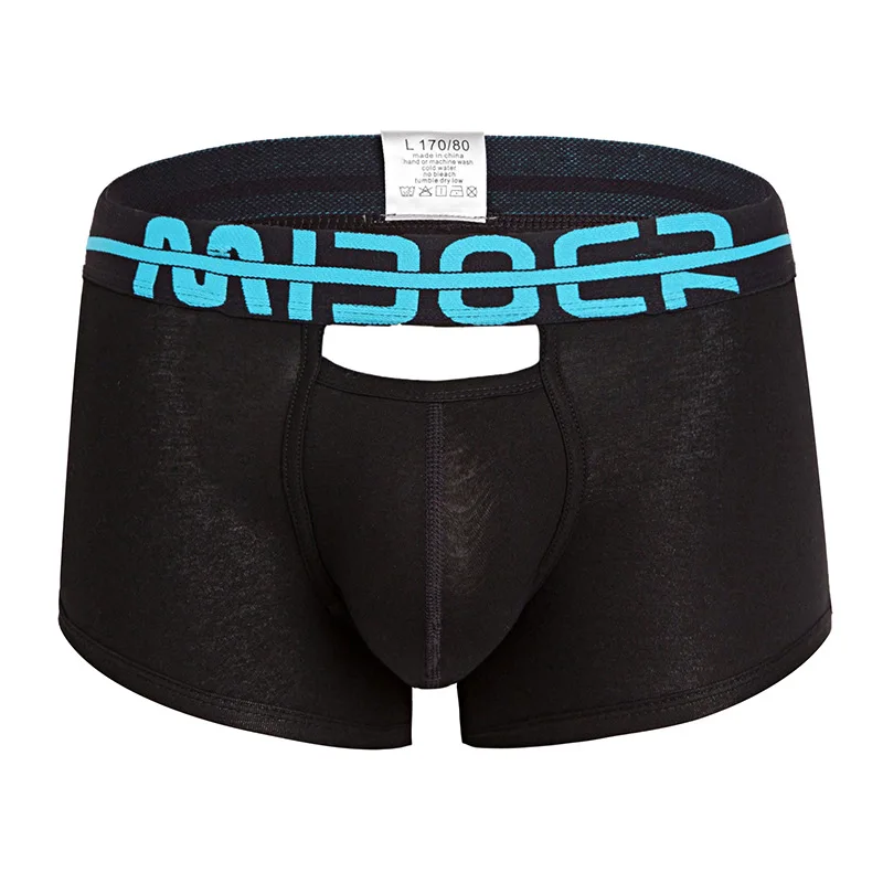 

Боксеры Мужские дышащие с заниженной талией, хлопковые пикантные трусы контрастных цветов, нижнее белье