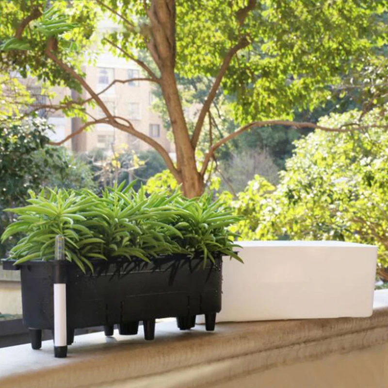 Office Self Watering Plant Flower Pot with Water Level Indicator Garden Balcony Bonsai Planting Planter Decorations | Дом и сад