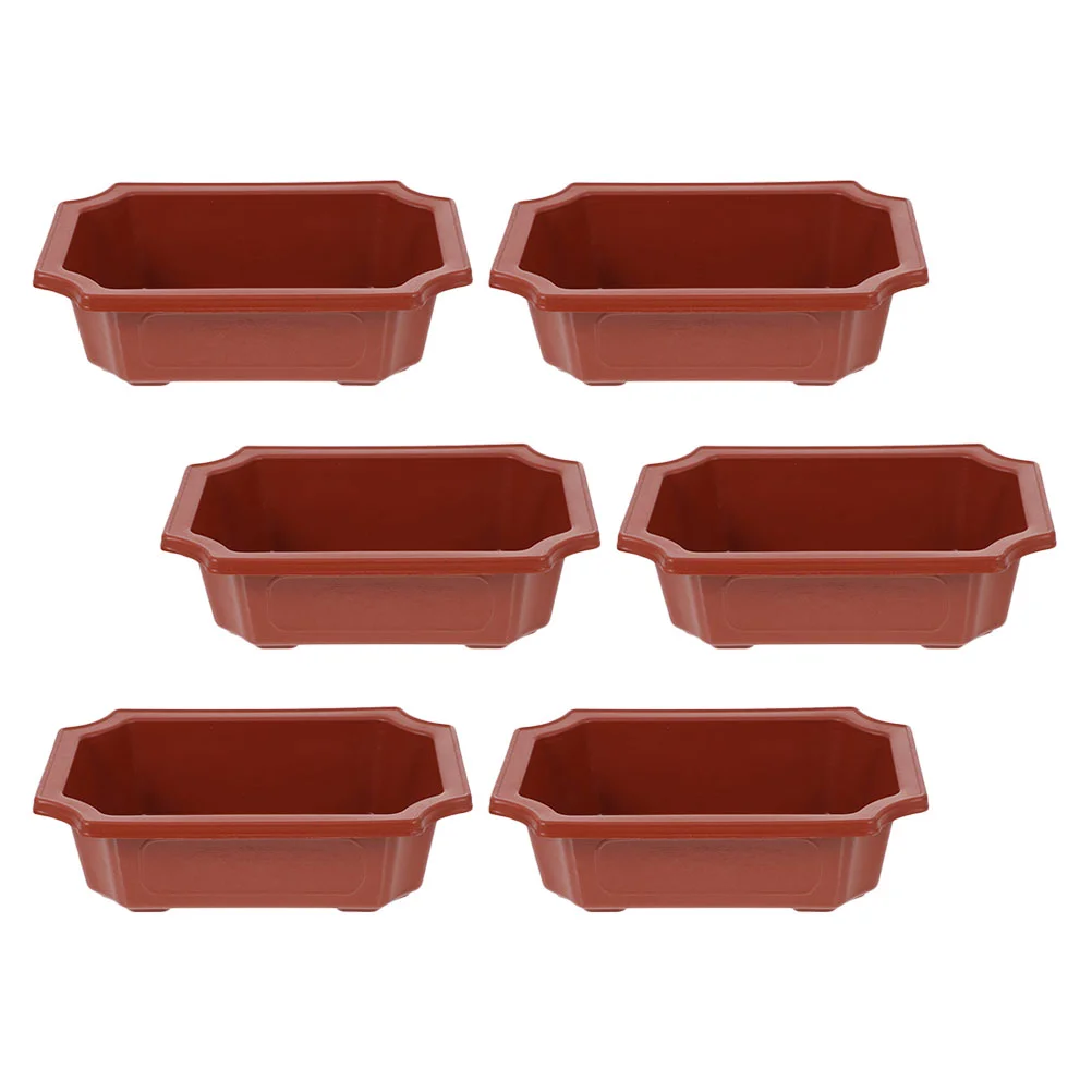 

6 Pcs Large Outdoor Planter Flowerpot Creative Bracket 24X17CM Plastic Flowerpots Gardening Red