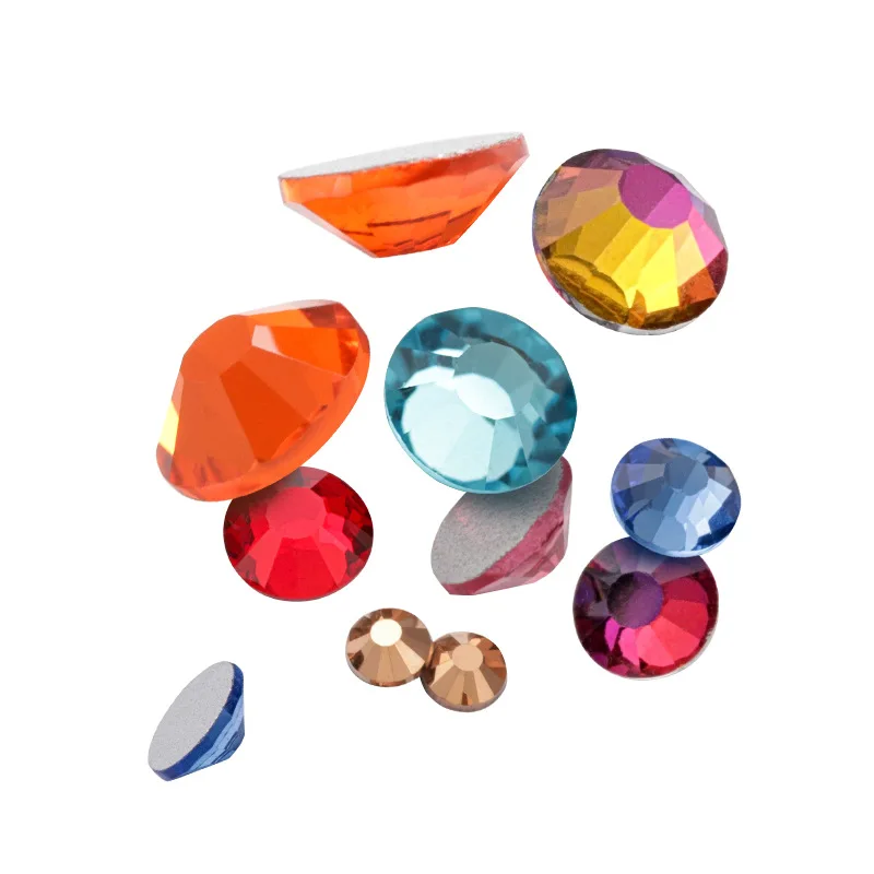

Wholesale SS3-SS30 Round Shape Glue-on Flatback Crystal Glass Stone Nail Art Rhinestones DIY Jewelry Making