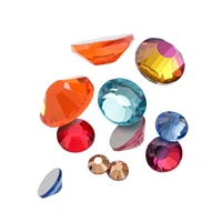 wholesale ss3 ss30 round shape glue on flatback crystal glass stone nail art rhinestones diy jewelry making
