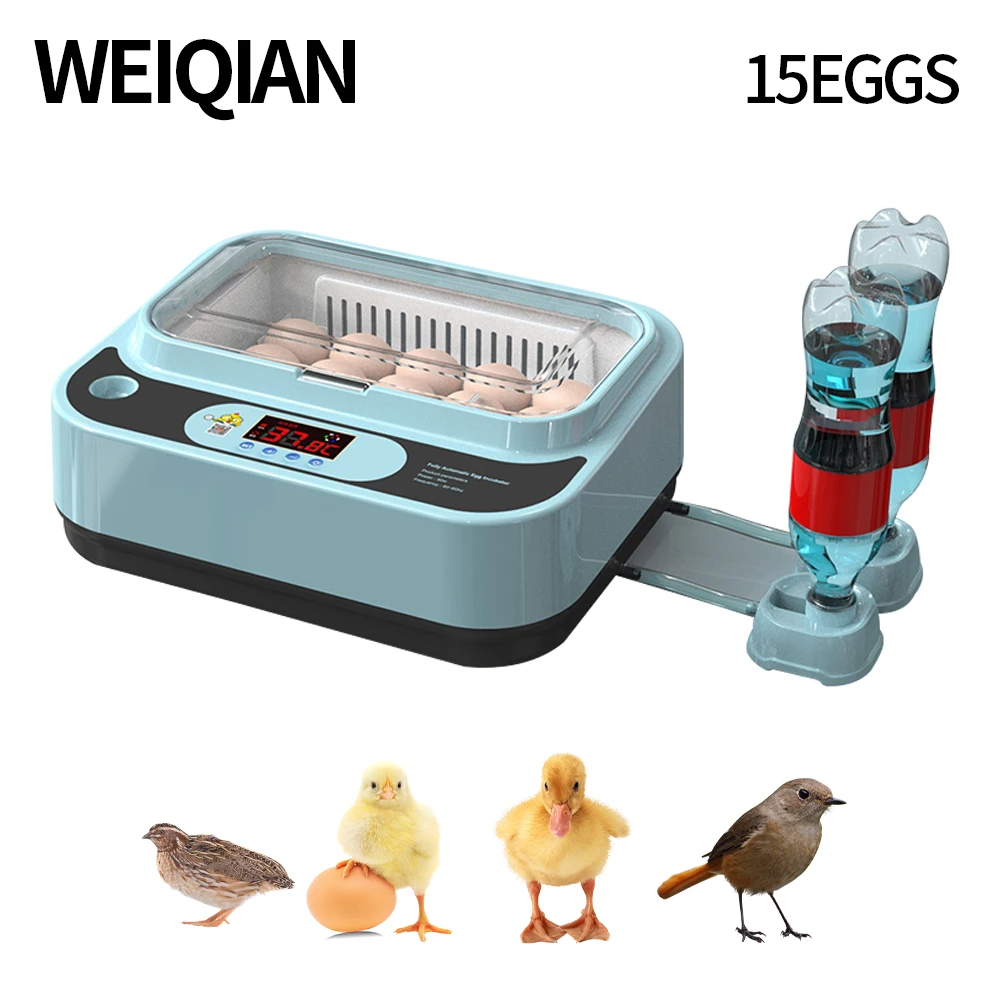 

15Egg Incubator Automatic Egg Turner Chicken Incubators for hatching eggs Automatic Temperature Humidity Automatically add water