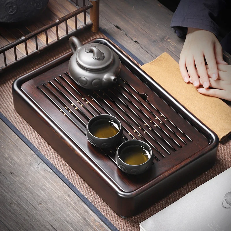 

Solid Wooden Tea Table Tray Chinese Drainage Water Storage Serving Tray Egg Tray Tea Set Platos De Vassoi Kitchen Supplies Gift