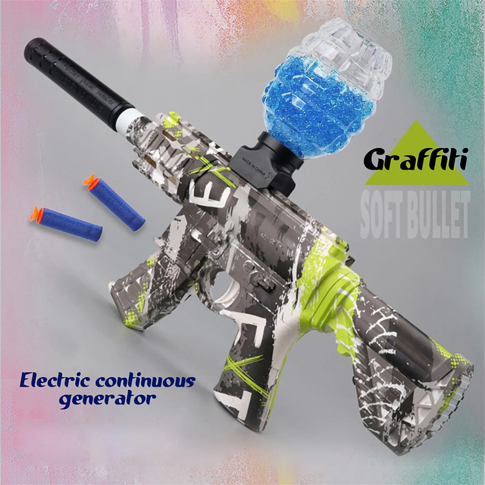 

2 In 1 Electric Gel Ball Blaster With 2500 Water Beads Water Bomb Ball Toy For Outdoor Shooting Team Game Boys Kids Ages 12+