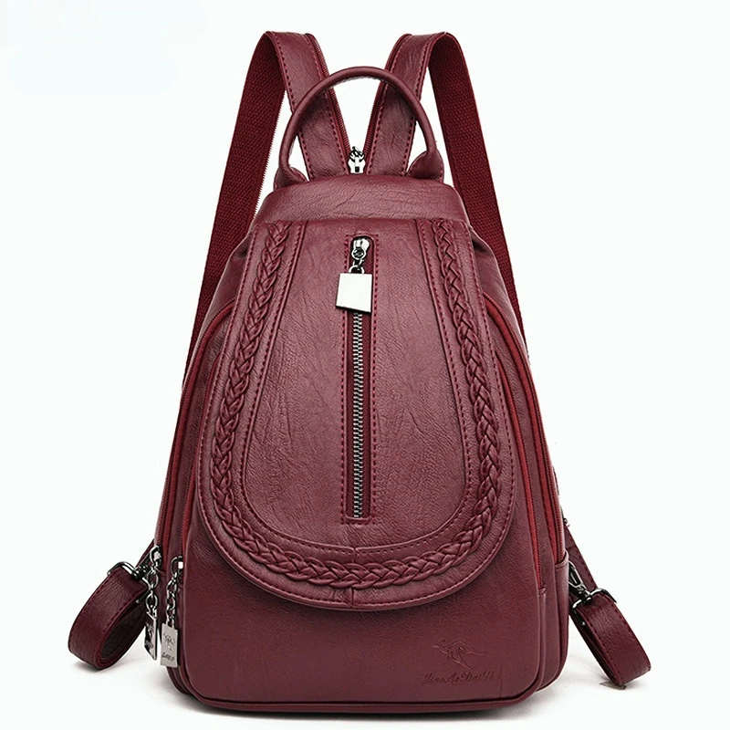 

High Quality Leather Backpack Women Large Designer Travel Bagpack Fashion School Backpack for Girls Mochila Chest Bags for Lady