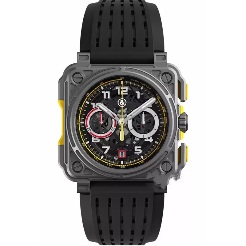 

Wristwatches BR Model Sport Rubber Watchband Quartz Bell Luxury Multifunction Watch Business Stainless Steel Man Ross Wristwatch