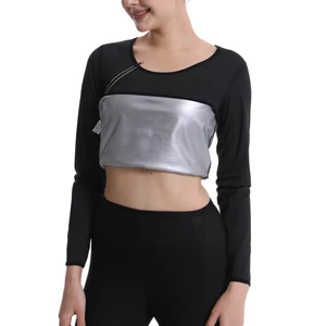 Women's Sauna Sweat Shirt Athletic Tee Compression T-Shirt Heat Trapping Sauna Vest for Women Body Shaper Slimming Tops