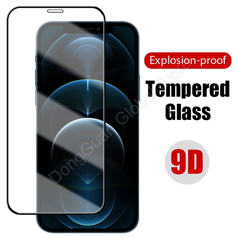 

9D Tempered Glass For iPhone 13 11 12 Mini Pro Max Screen Protector For iPhone X Xr Xs Max 7 8 6S Plus SE2020 Full Cover Glass