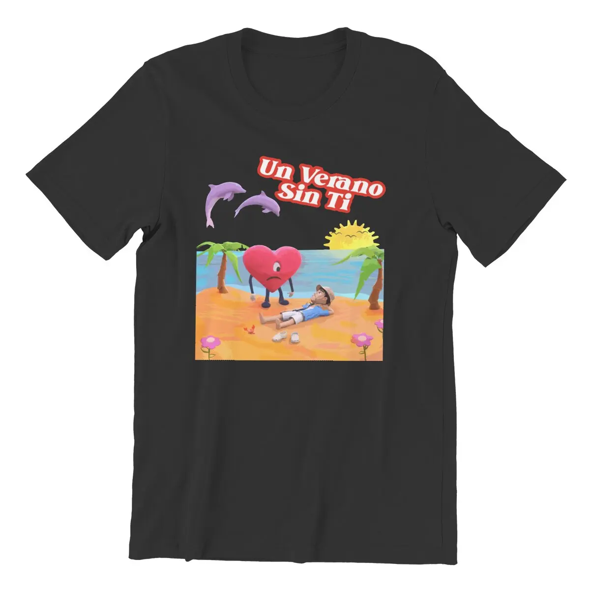 

Un Verano Sin Ti Bad Bunny Men T Shirt New Album Heart Awesome Tee Shirt Short Sleeve T-Shirts Pure Cotton Plus Size Clothes