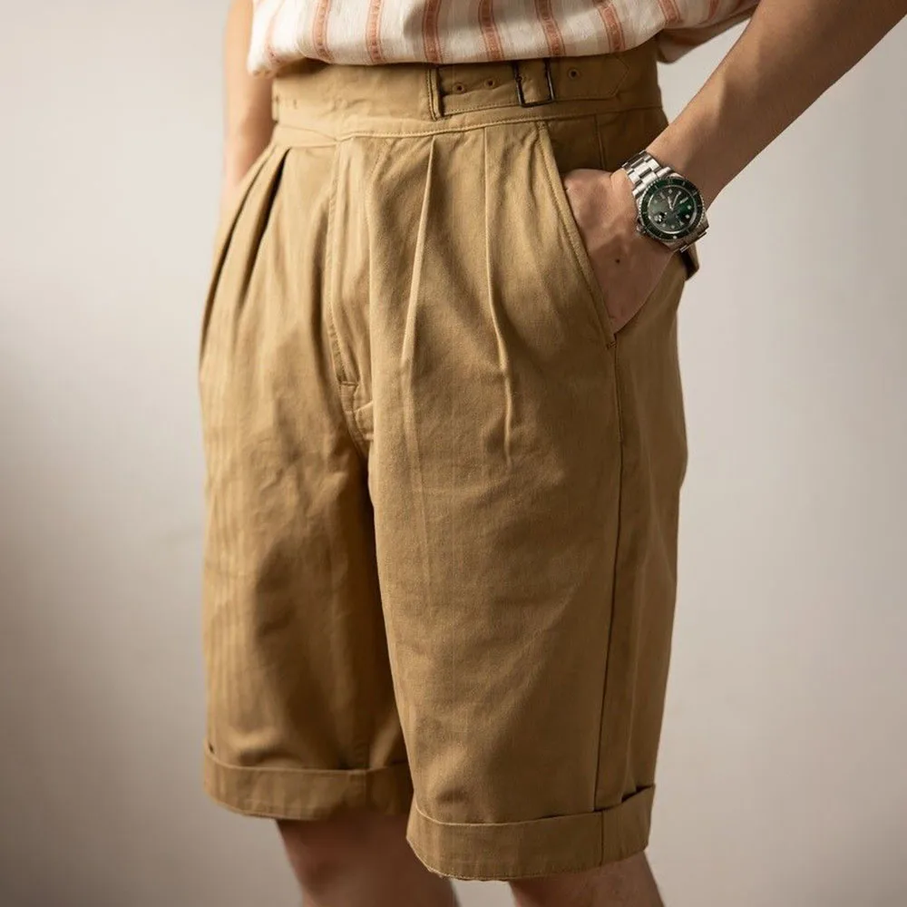 Шорты-карго мужские с двумя ремнями летние дышащие брюки унисекс в стиле ретро 2024