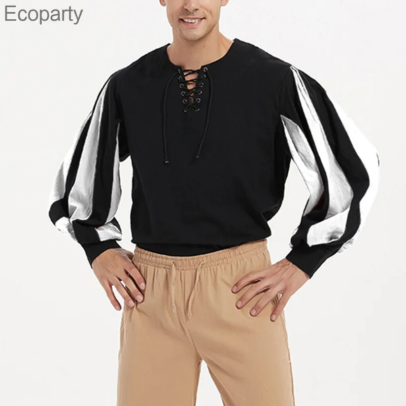 Мужской средневековый рыцарь воин костюм для косплея в стиле ретро блузка со