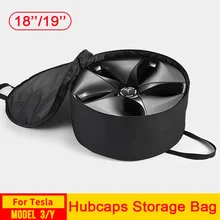 Car Wheel Cover Storage Bag For Tesla Model 3 Y S Hubcaps Organizer 18" 19" Aero Hub Tires Protector Accessories 2023 2022 2021