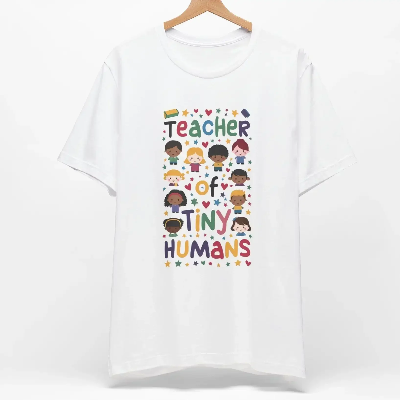Фото Футболка для учителей детского сада Tiny Humans, новая №1