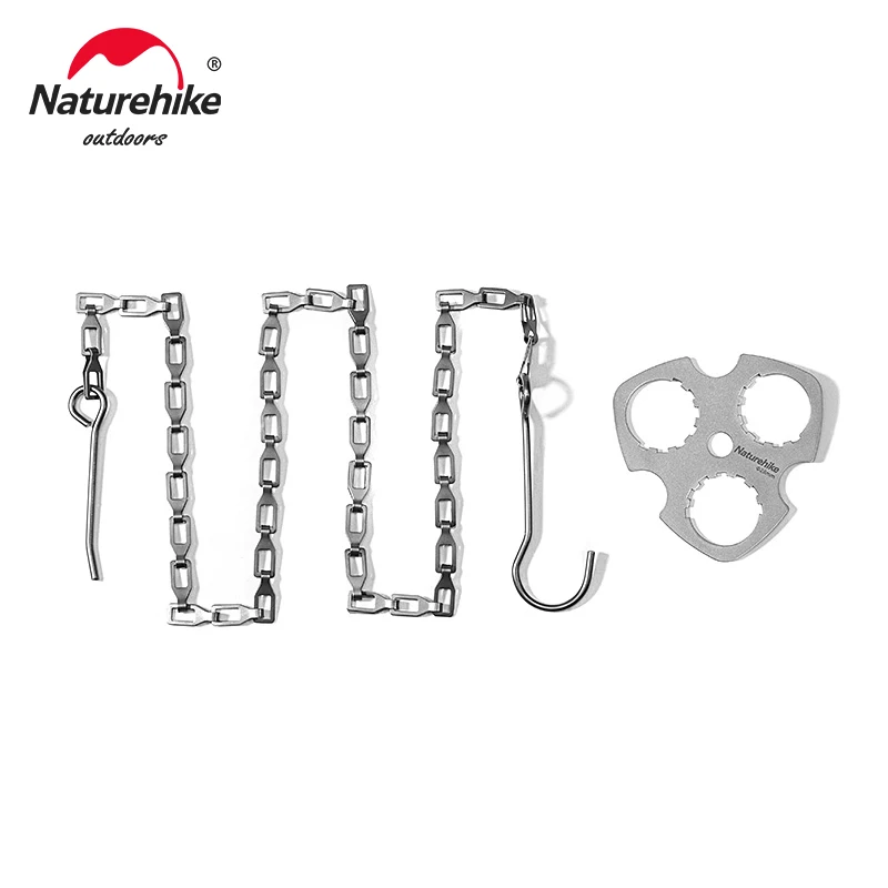 Naturehike Camping Tripod Board Ultralight Titanium Tripod Hanger Suit Campfire Tripod Outdoor Cooking Pot Hook Bushcraft