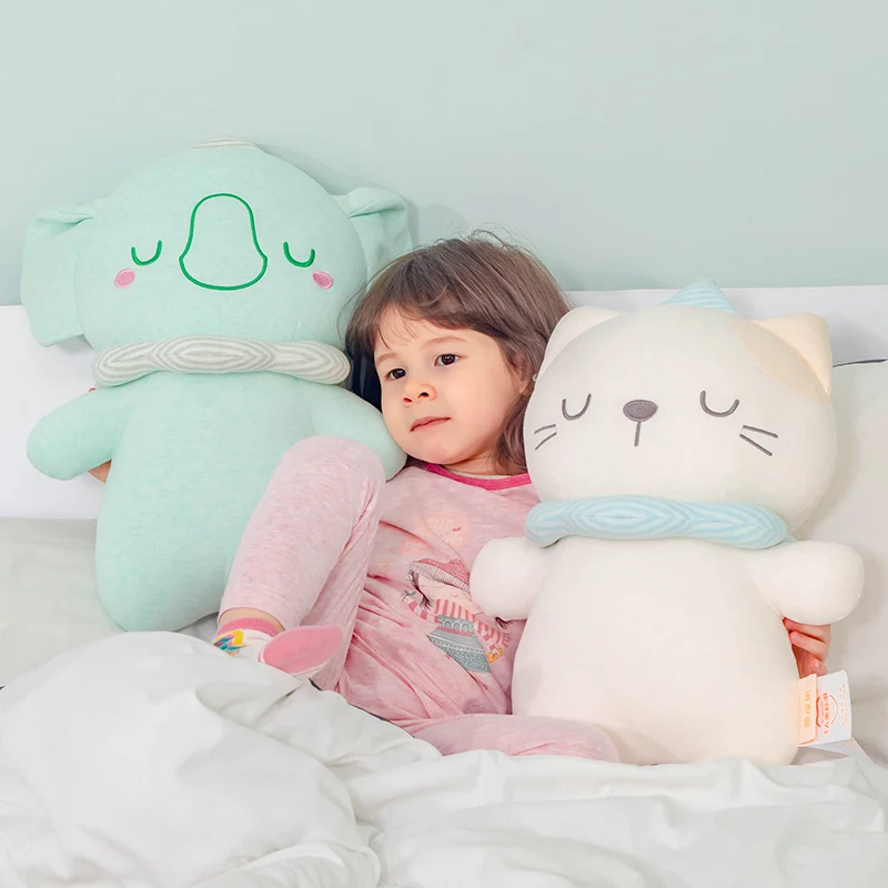 

New 45cm Kawaii Elephant Cats Plush Pillow Stuffed Animals Plushies Doll High Quality Soft Accompany Sleeping Kids Baby Toys