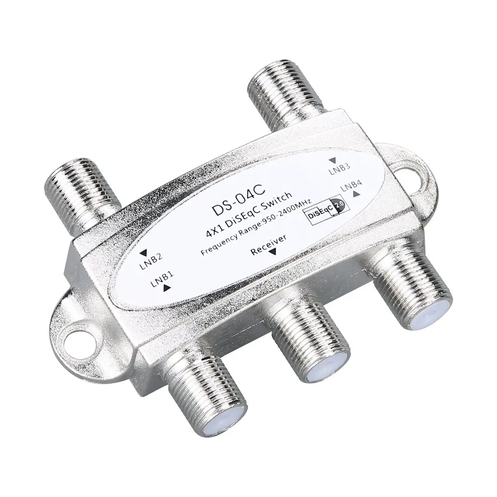 

4 in 1 4 x 1 DiSEqc 4-way Wideband Switch DS-04C High Isolation Connect 4 Satellite Dishes 4 LNB For Satellite Receiver
