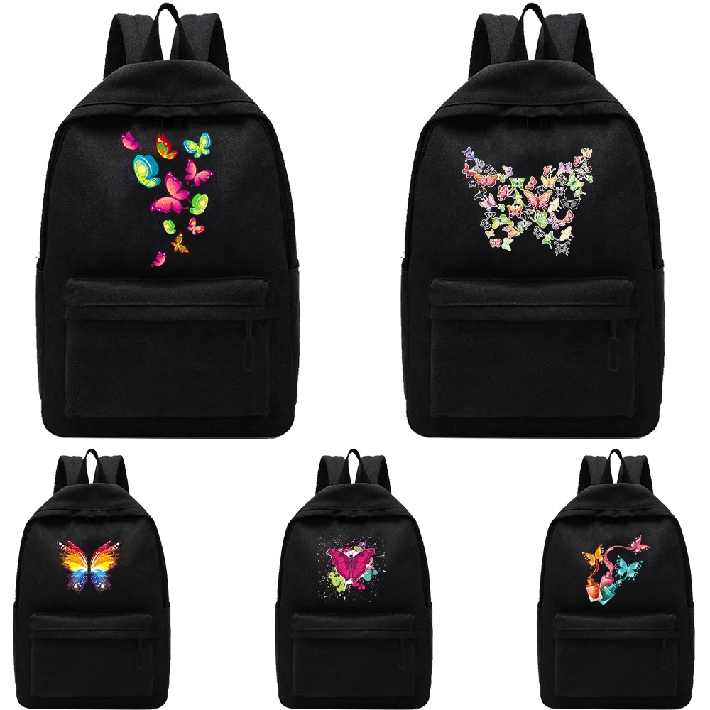 

Women's Backpack Butterfly Printed Multi-pocket Casual Portable Travel Bag High Quality Schoolbag for Teenage Boy Book Knapsack