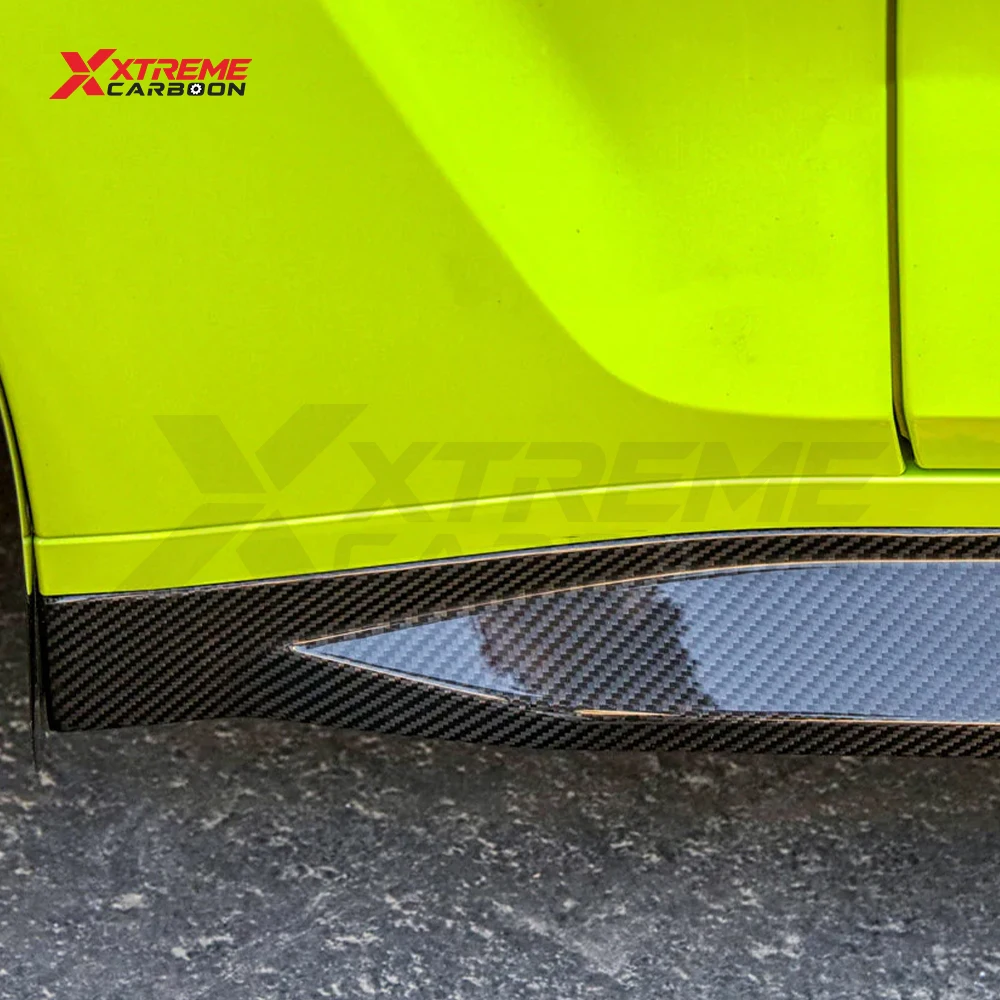 Глянцевые черные боковые юбки из сухого карбона XTREME для BMW G80 G81 M3 G82 G83 M4 в стиле M Performance, комплект обвеса (art.: 3920da2c2831e) - 3920da2c2831e