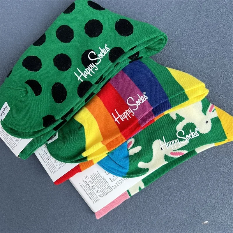 Счастливые носки женские и мужские классические короткие хлопковые забавные